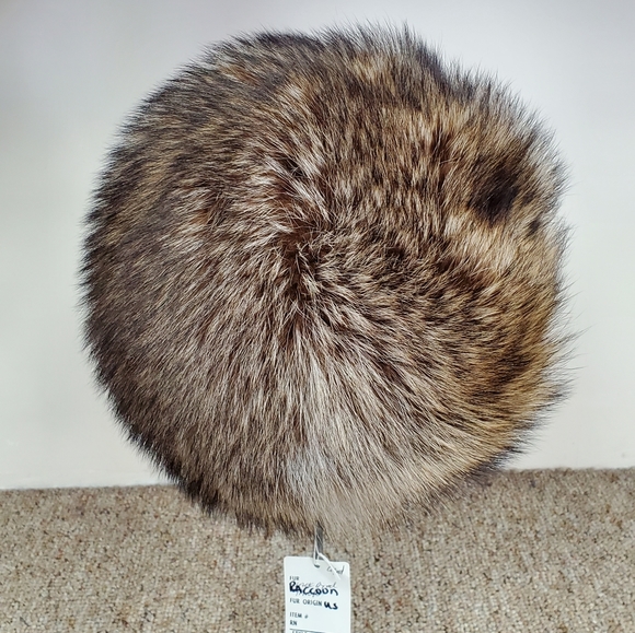 Raccoon Fur Beret Hat